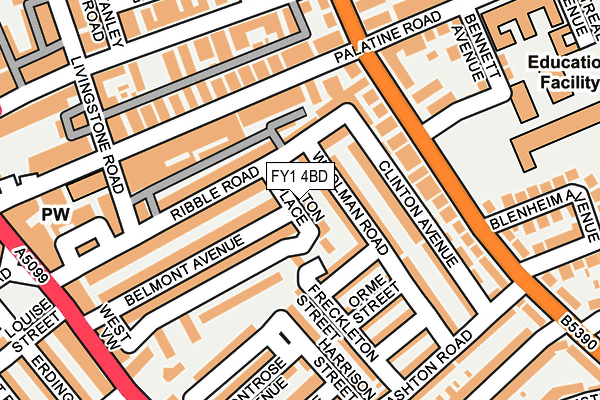 FY1 4BD map - OS OpenMap – Local (Ordnance Survey)