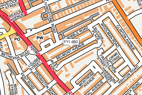 FY1 4BG map - OS OpenMap – Local (Ordnance Survey)