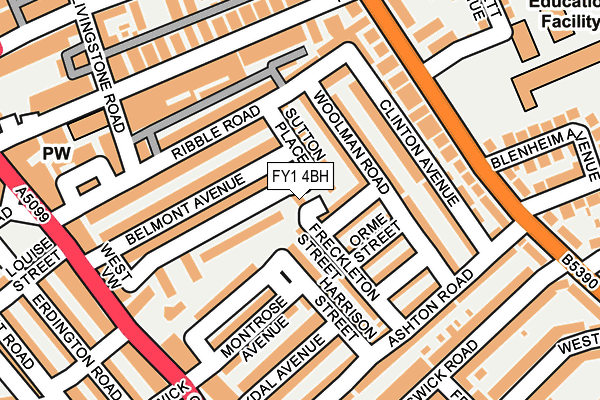 FY1 4BH map - OS OpenMap – Local (Ordnance Survey)