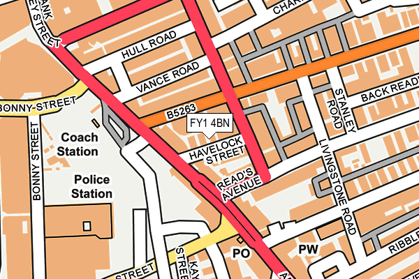 FY1 4BN map - OS OpenMap – Local (Ordnance Survey)