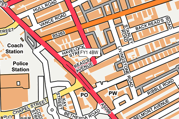 FY1 4BW map - OS OpenMap – Local (Ordnance Survey)
