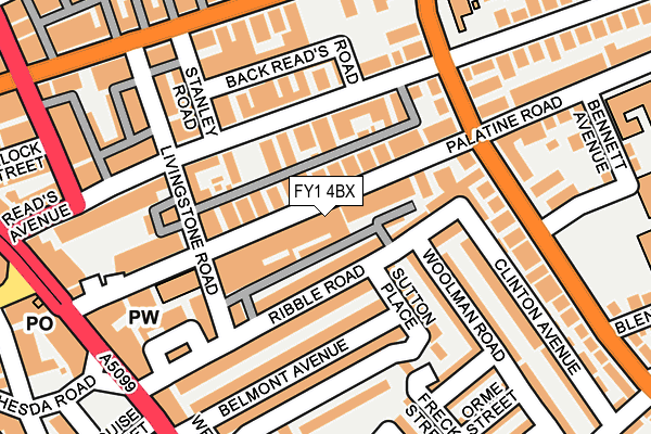 FY1 4BX map - OS OpenMap – Local (Ordnance Survey)