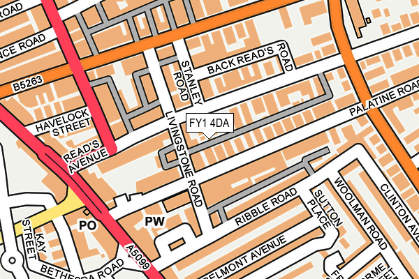 FY1 4DA map - OS OpenMap – Local (Ordnance Survey)