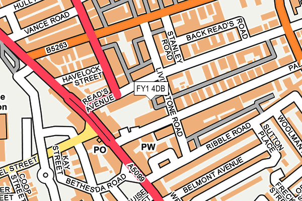 FY1 4DB map - OS OpenMap – Local (Ordnance Survey)