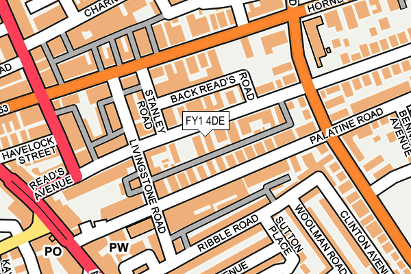 FY1 4DE map - OS OpenMap – Local (Ordnance Survey)