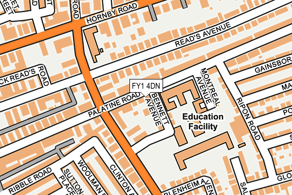 FY1 4DN map - OS OpenMap – Local (Ordnance Survey)