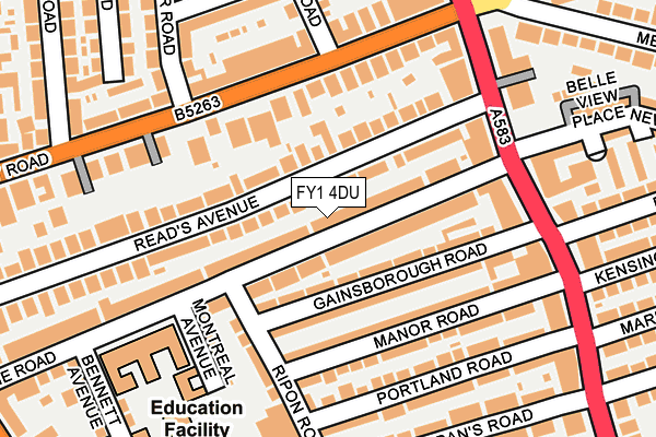 FY1 4DU map - OS OpenMap – Local (Ordnance Survey)