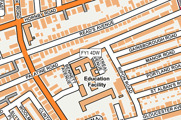 FY1 4DW map - OS OpenMap – Local (Ordnance Survey)