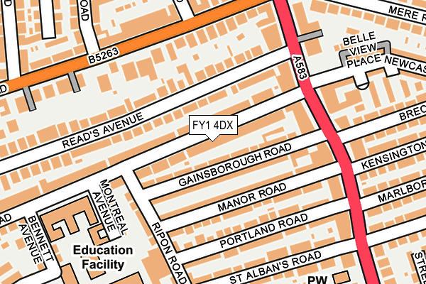 FY1 4DX map - OS OpenMap – Local (Ordnance Survey)