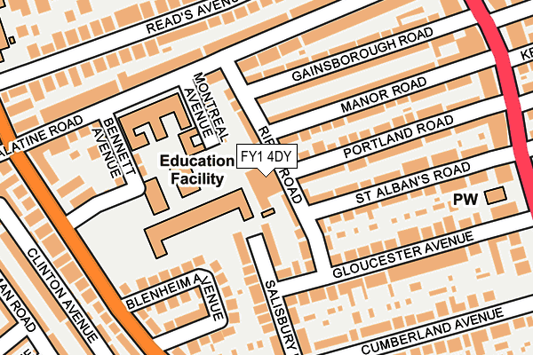 FY1 4DY map - OS OpenMap – Local (Ordnance Survey)