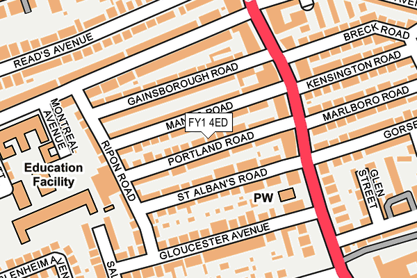 FY1 4ED map - OS OpenMap – Local (Ordnance Survey)