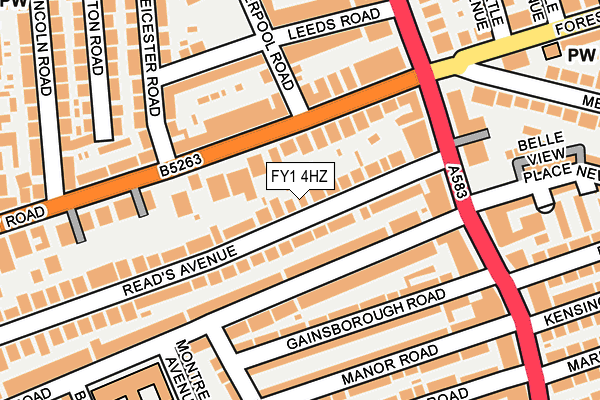 FY1 4HZ map - OS OpenMap – Local (Ordnance Survey)