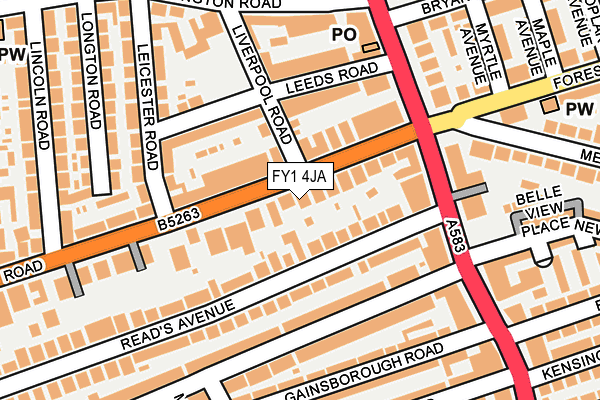 FY1 4JA map - OS OpenMap – Local (Ordnance Survey)