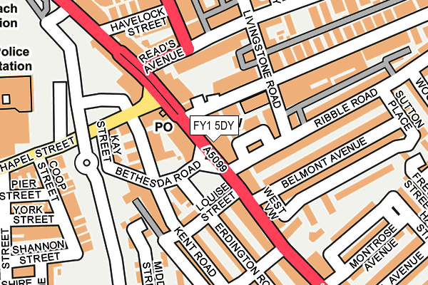 FY1 5DY map - OS OpenMap – Local (Ordnance Survey)