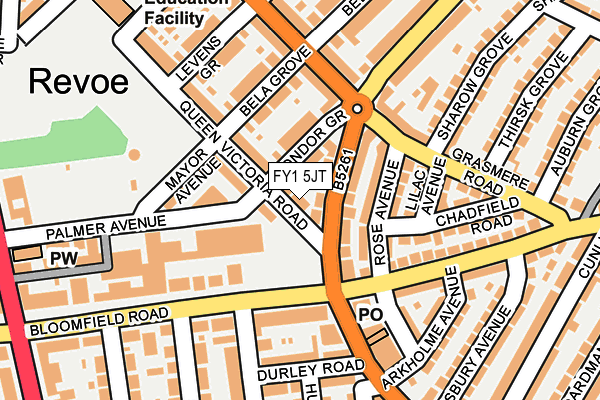 FY1 5JT map - OS OpenMap – Local (Ordnance Survey)