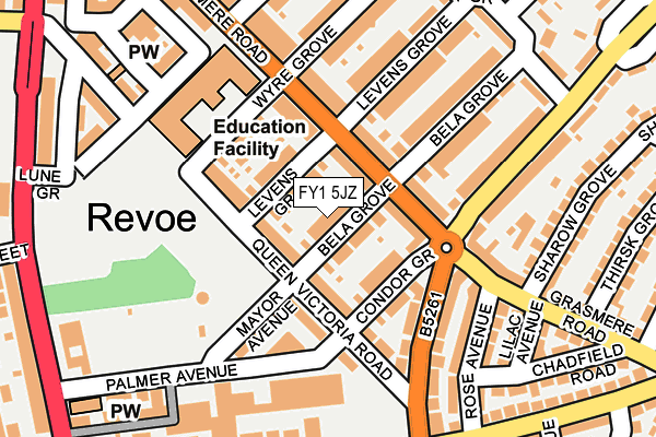 FY1 5JZ map - OS OpenMap – Local (Ordnance Survey)