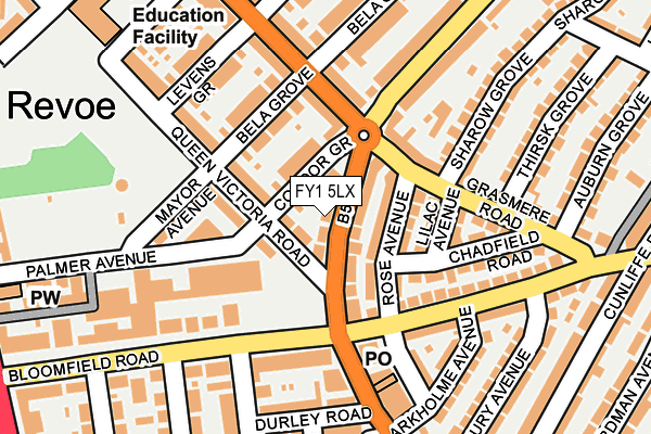 FY1 5LX map - OS OpenMap – Local (Ordnance Survey)