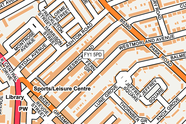 FY1 5PD map - OS OpenMap – Local (Ordnance Survey)