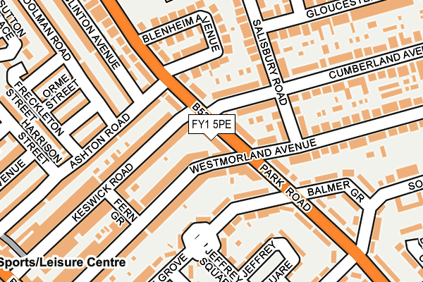 FY1 5PE map - OS OpenMap – Local (Ordnance Survey)