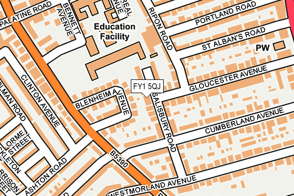 FY1 5QJ map - OS OpenMap – Local (Ordnance Survey)