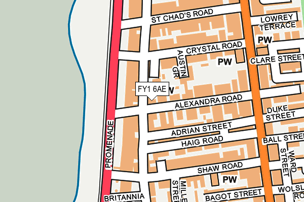 FY1 6AE map - OS OpenMap – Local (Ordnance Survey)