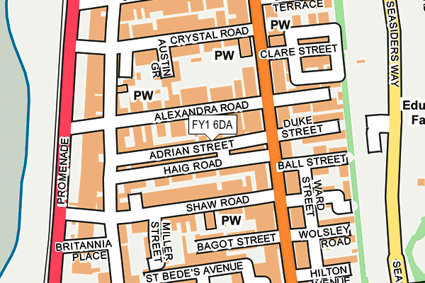 FY1 6DA map - OS OpenMap – Local (Ordnance Survey)