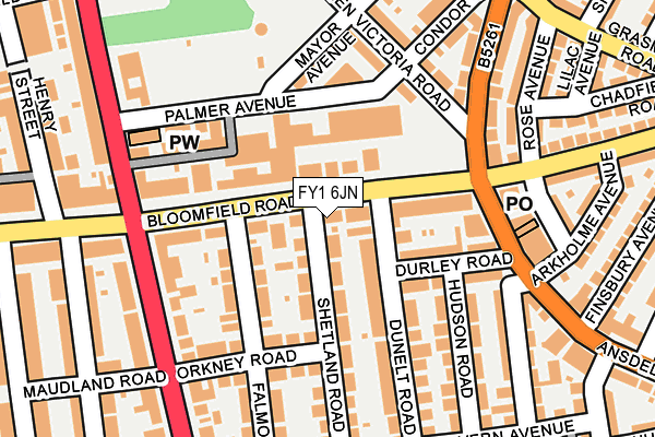 FY1 6JN map - OS OpenMap – Local (Ordnance Survey)