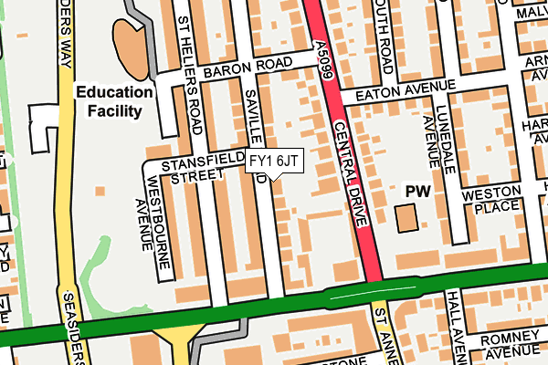 FY1 6JT map - OS OpenMap – Local (Ordnance Survey)