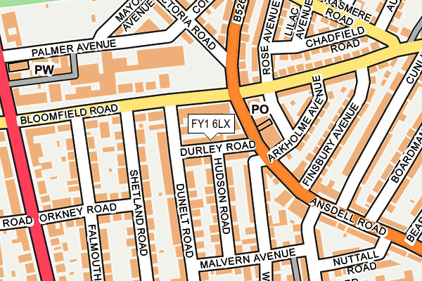 FY1 6LX map - OS OpenMap – Local (Ordnance Survey)