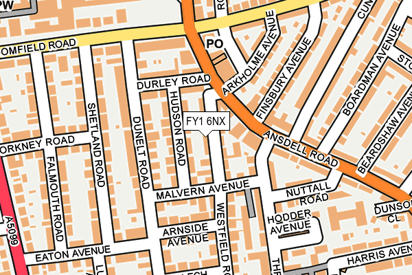 FY1 6NX map - OS OpenMap – Local (Ordnance Survey)