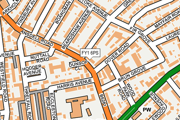 FY1 6PS map - OS OpenMap – Local (Ordnance Survey)