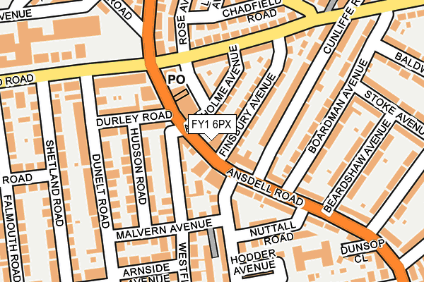 FY1 6PX map - OS OpenMap – Local (Ordnance Survey)