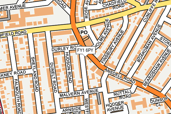 FY1 6PY map - OS OpenMap – Local (Ordnance Survey)