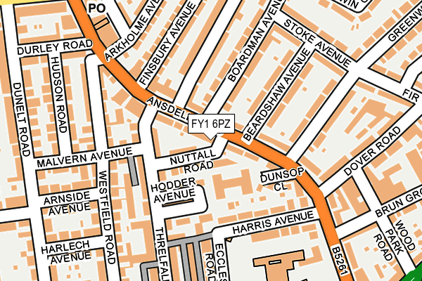 FY1 6PZ map - OS OpenMap – Local (Ordnance Survey)