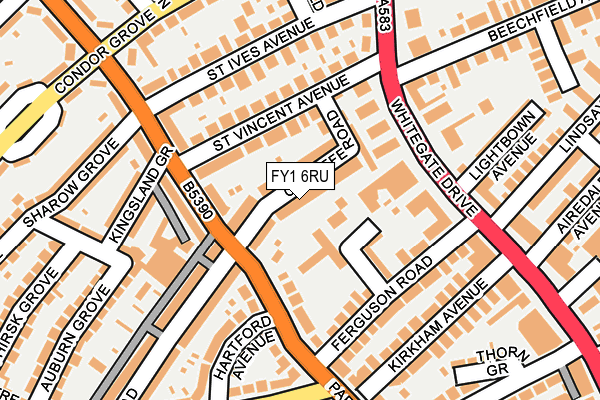 FY1 6RU map - OS OpenMap – Local (Ordnance Survey)