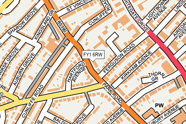FY1 6RW map - OS OpenMap – Local (Ordnance Survey)