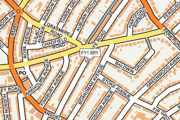FY1 6RY map - OS OpenMap – Local (Ordnance Survey)