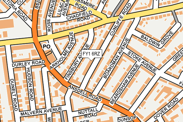 FY1 6RZ map - OS OpenMap – Local (Ordnance Survey)