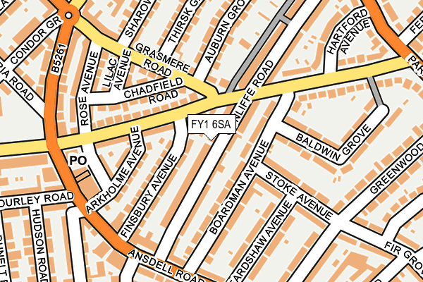 FY1 6SA map - OS OpenMap – Local (Ordnance Survey)