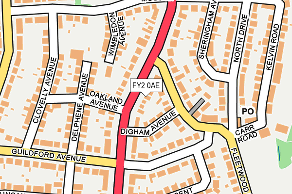 FY2 0AE map - OS OpenMap – Local (Ordnance Survey)