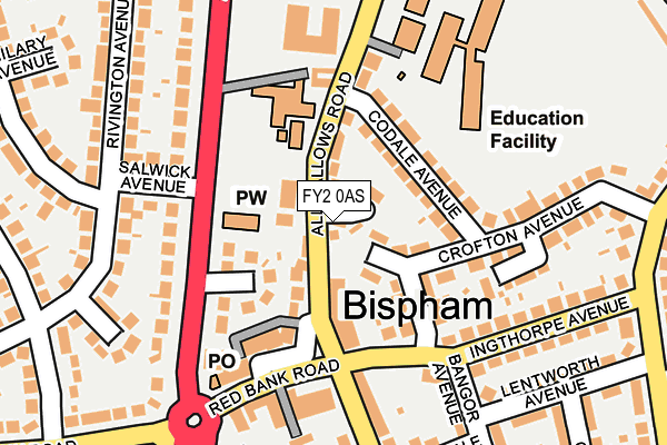 FY2 0AS map - OS OpenMap – Local (Ordnance Survey)