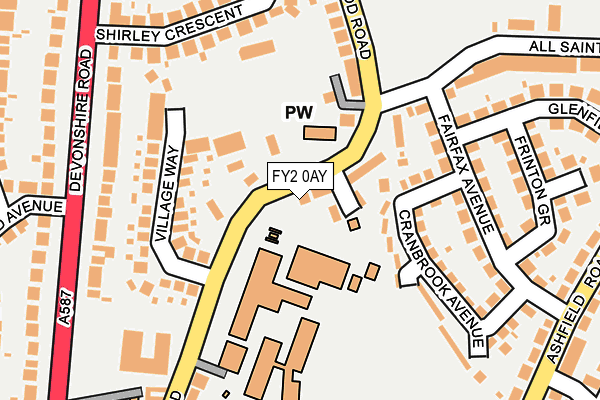 FY2 0AY map - OS OpenMap – Local (Ordnance Survey)