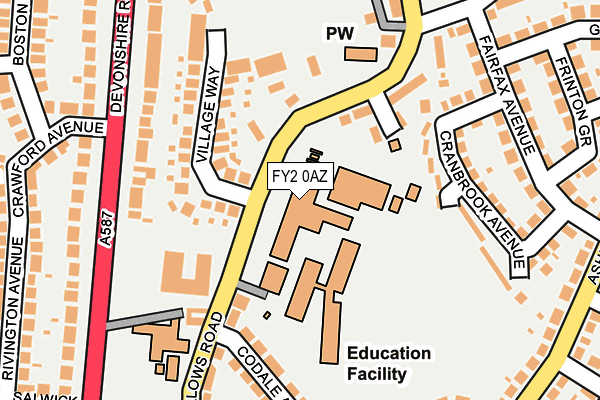 FY2 0AZ map - OS OpenMap – Local (Ordnance Survey)