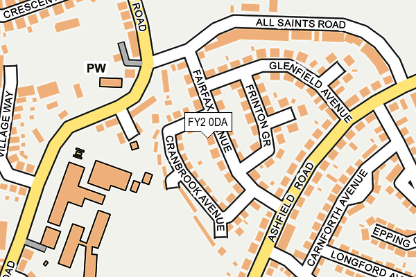 FY2 0DA map - OS OpenMap – Local (Ordnance Survey)