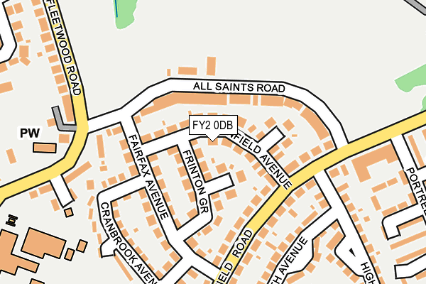 FY2 0DB map - OS OpenMap – Local (Ordnance Survey)