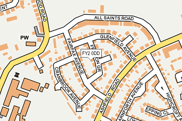 FY2 0DD map - OS OpenMap – Local (Ordnance Survey)
