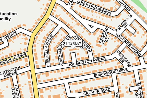 FY2 0DW map - OS OpenMap – Local (Ordnance Survey)