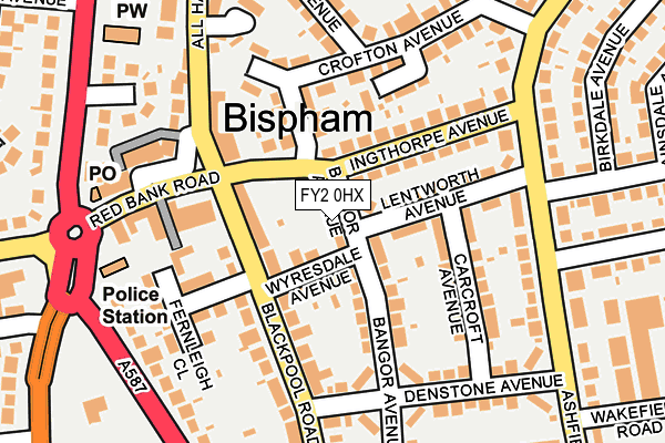 FY2 0HX map - OS OpenMap – Local (Ordnance Survey)