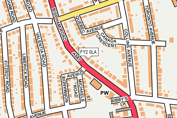 FY2 0LA map - OS OpenMap – Local (Ordnance Survey)