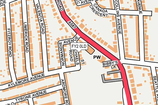 FY2 0LD map - OS OpenMap – Local (Ordnance Survey)